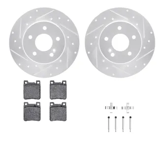 R1 Concepts WGYH1-63054 eLINE Rotor - Drilled & Slotted - Silver W/ Semi-Met Pads